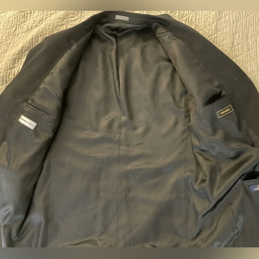 SILVERSTONE‎ Made in Canada Columbo Pure Cashmere 3-Button Jacket in Black 48 L